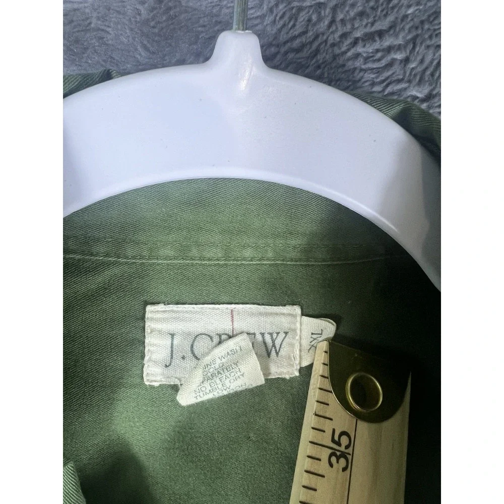 J.Crew Mens XXL Olive Green Long Sleeve Button Down Cotton Twill Shirt Pocket